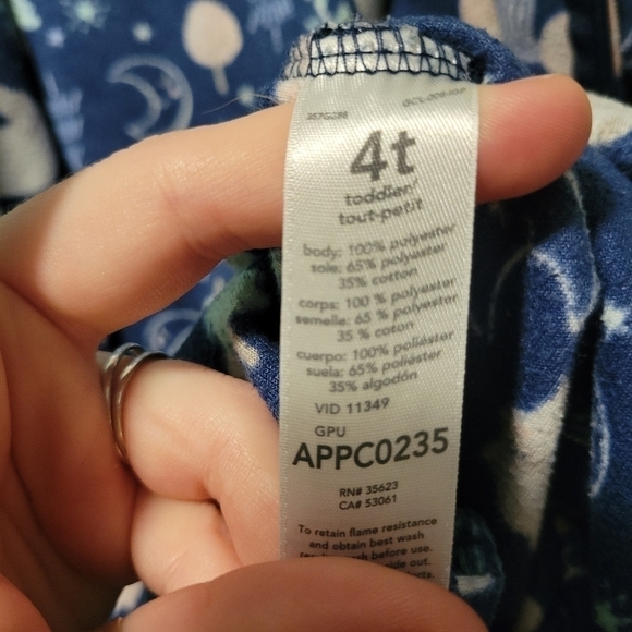 Carter's Girl's Footie Pajamas Blue Winter Wonderland Side Zip Size 4T - Picture 7 of 7